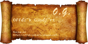 Offák Gibárt névjegykártya